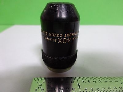 MICROSCOPE PART OBJECTIVE BAUSCH LOMB 40X OPTICS AS IS BIN#Y5-51