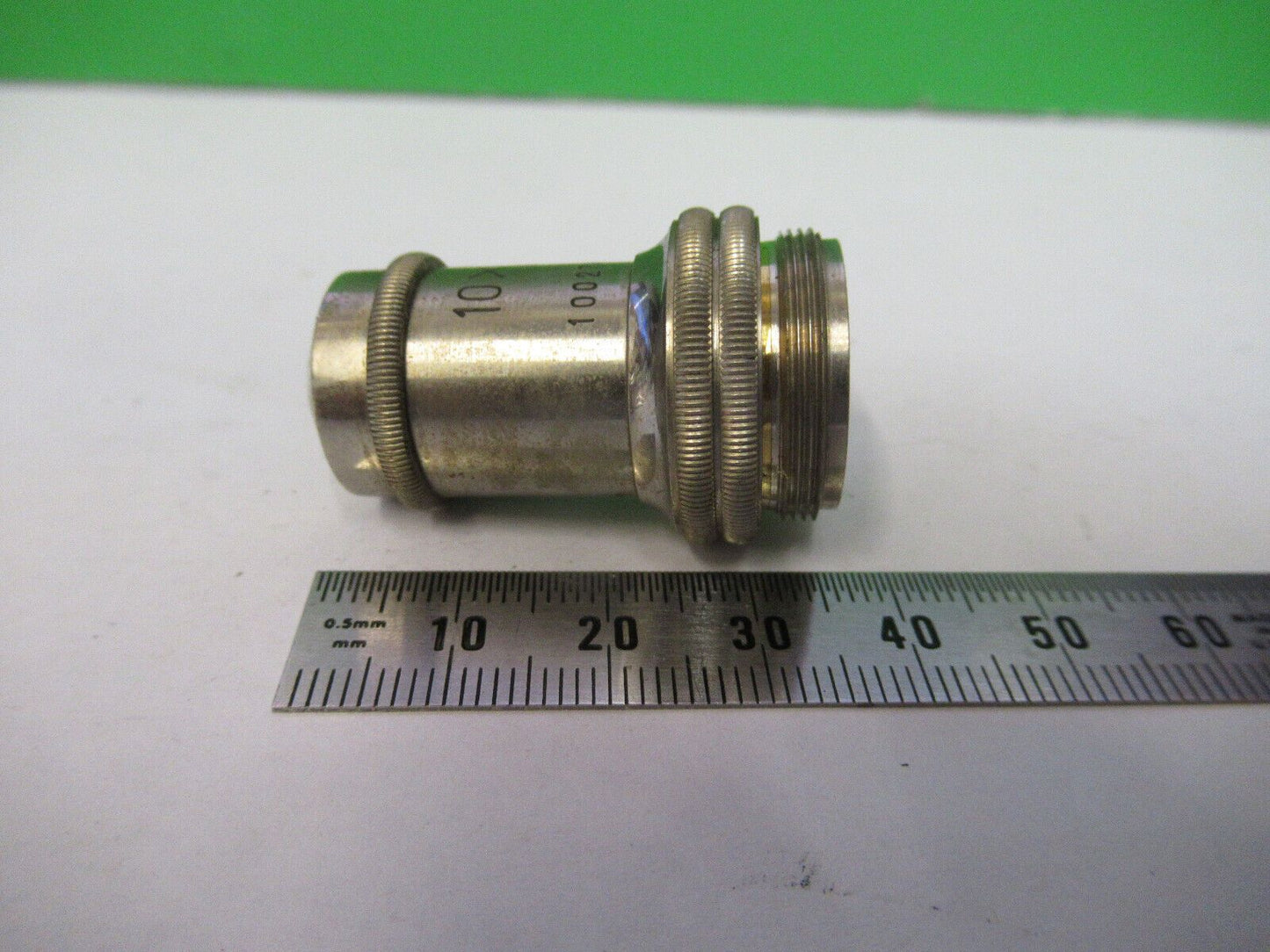 ANTIQUE OLYMPUS JAPAN OBJECTIVE 10X OPTICS MICROSCOPE PART AS PICTURED &R3-B-43