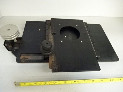 FOR PARTS MICROSCOPE STAGE SPECIMEN TABLE MICROMETER XY ROTATABLE AS IS #TC1-I