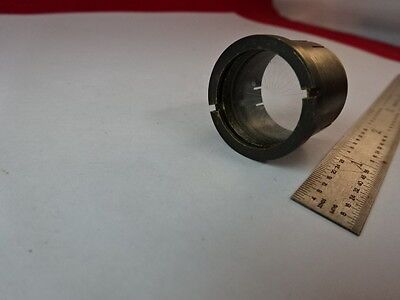 BRASS MOUNTED RETICLE PIECE OPTICS MICROSCOPE PART AS IS &2-A-22