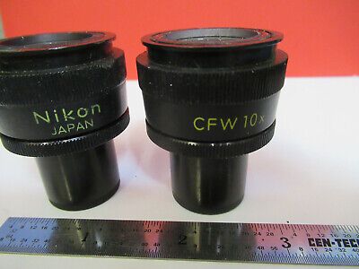 PAIR NIKON CFW 10X JAPAN EYEPIECE MICROSCOPE PART AS PICTURED &B6-A-41