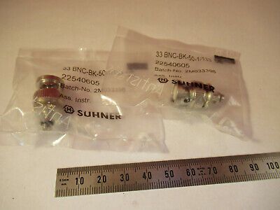 LOS 2 EA SUHNER ANSCHLUSSADAPTER BNC-BK50-1/133 AUF 10-32 WIE ABGEBILDET #Z4-B-02