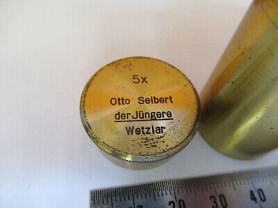 OTTO SEIBERT GERMANY EMPTY BRASS OBJECTIVE CAN 5X MICROSCOPE PART  &H1-B-08