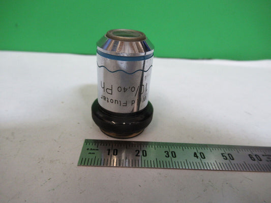 WILD HEERBRUGG OBJECTIVE PHASE FLUOTAR 10X MICROSCOPE PART AS PICTURED Z1-A-169