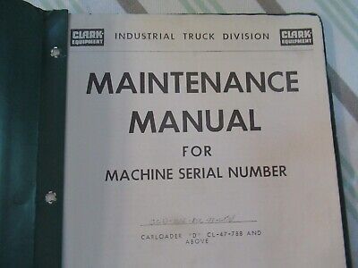 CLARK CARLOAD CL-47-788 MAINTENANCE MANUAL &BIBLI