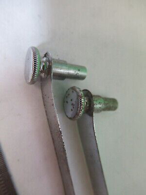 BAUSCH LOMB ANTIQUE CLIPS PAIR MICROSCOPE PART AS PICTURED &A9-B-37