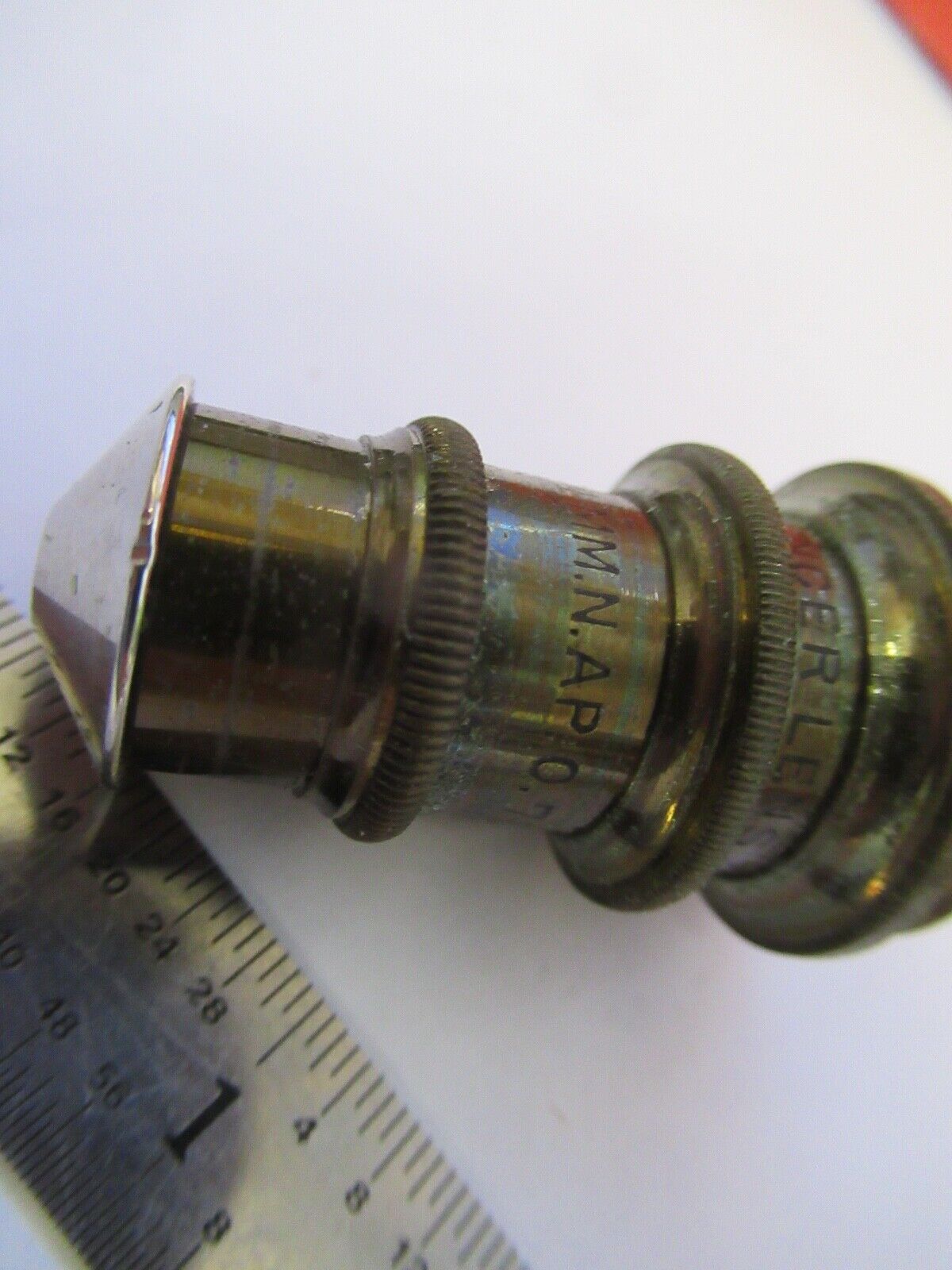 SPENCER 4mm BRASS ANTIQUE OBJECTIVE OPTICS MICROSCOPE PART AS PICTURED &H6-A-36