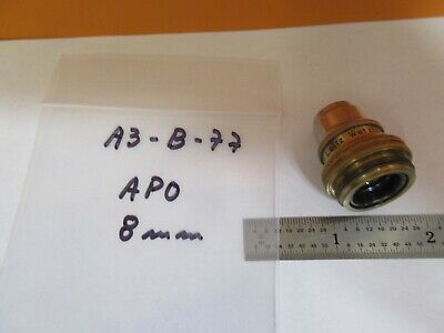 ANTIQUE ERNST LEITZ 8mm APO OBJECTIVE MICROSCOPE OPTICS AS PICTURED &A3-B-77