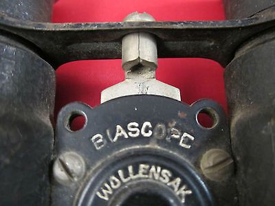 VINTAGE VERY EARLY BINOCULARS OPTICS BIASCOPE WOLLENSAK ROCHESTER NY AS IS