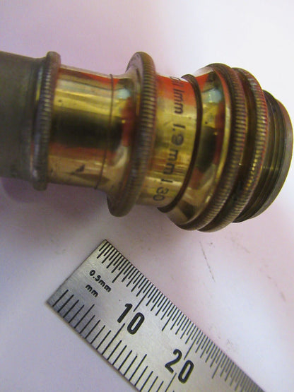 BAUSCH LOMB 1.9mm ANTIQUE BRASS OBJECTIVE MICROSCOPE PART AS PICTURED Y7-B-16