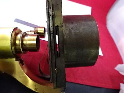 ANTIQUE BRASS RARE MICROSCOPE PART LENS TUBUS STAGE OPTICS #L9-B1-3