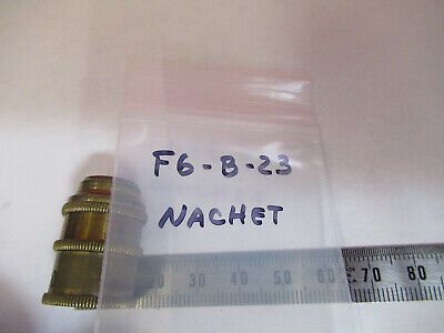 ANTIQUE BRASS NACHET OBJECTIVE FRANCE MICROSCOPE PART AS PICTURED &F6-B-23