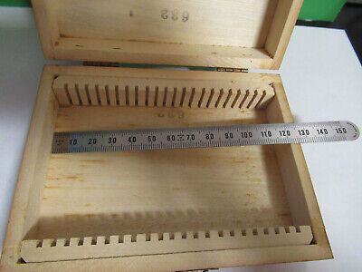 EMPTY WOOD BOX for SLIDE BAUSCH LOMB MICROSCOPE PART AS PICTURED R9-A-69