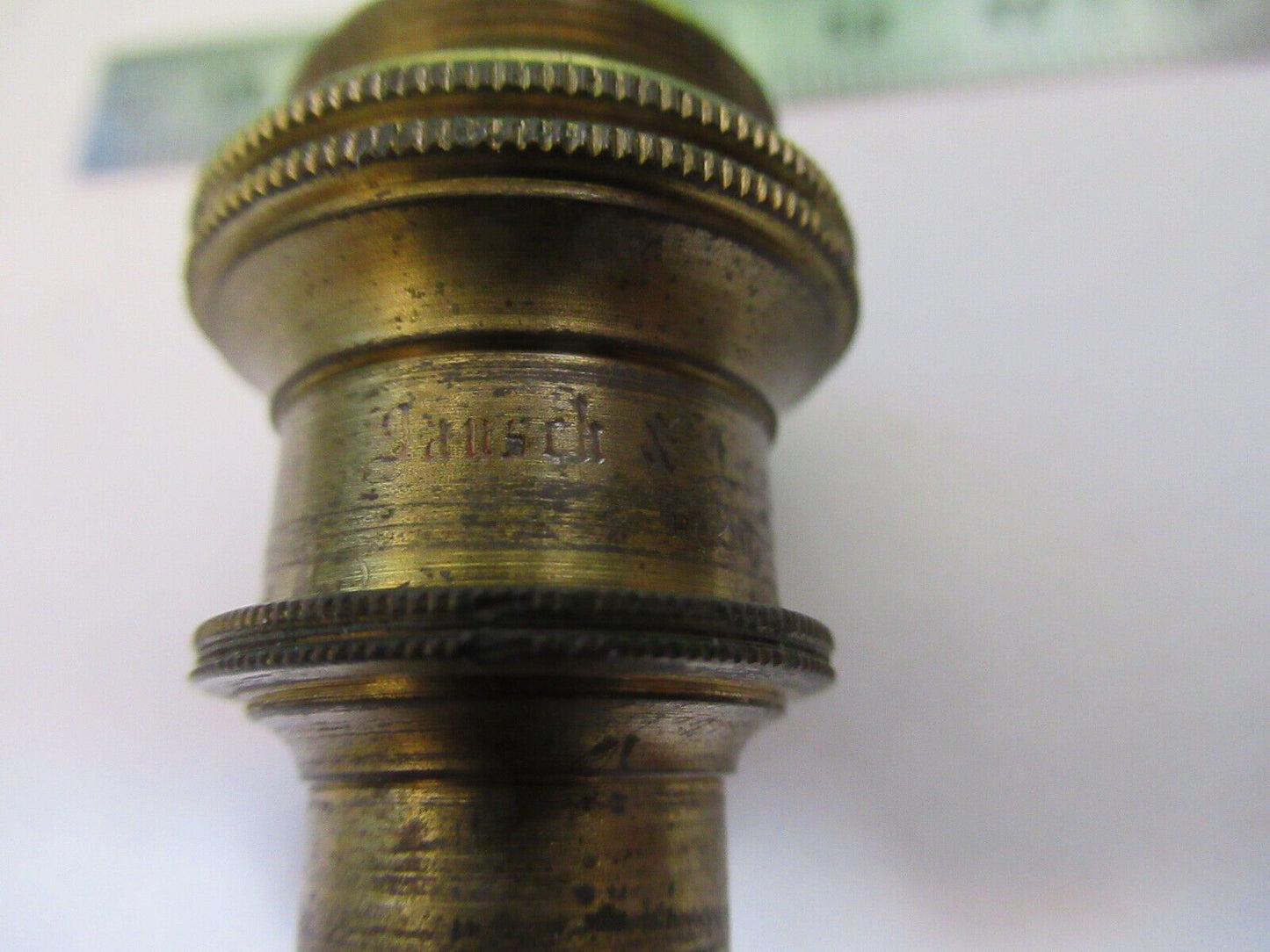 ANTIQUE BRASS BAUSCH LOMB OBJECTIVE  MICROSCOPE PART OPTICS AS PICTURED Z6-A-107