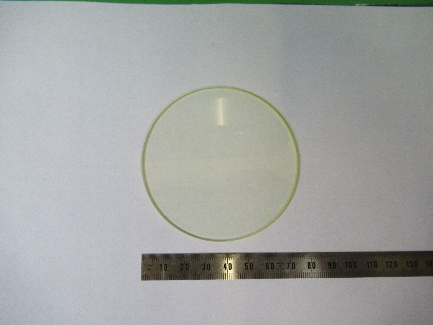 OPTICAL YELLOWISH GLASS WINDOW MIL SPEC LASER OPTICS AS PICTURED #22-A-38