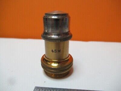 ANTIQUE LEITZ GERMANY POL OBJECTIVE 45X P6 MICROSCOPE OPTICS AS PIC &16-B-13