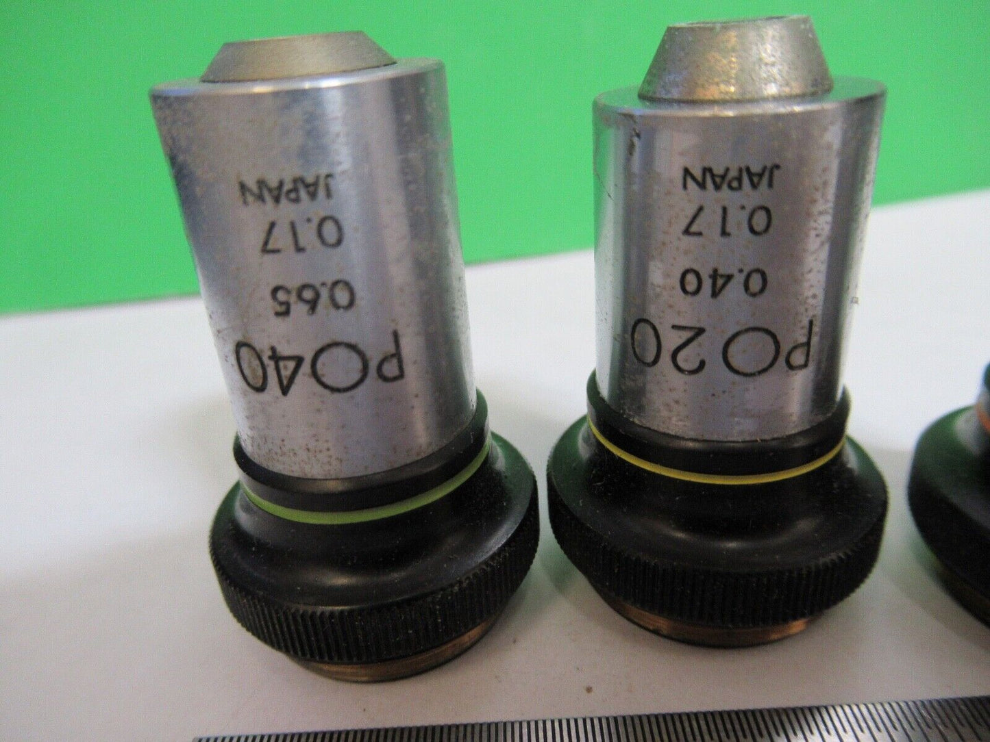 LOT OBJECTIVES OLYMPUS JAPAN POL MICROSCOPE PART AS PICTURED Z7-FT-81