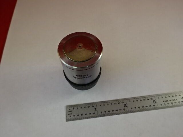 MICROSCOPE PART OBJECTIVE AUS JENA HI 100X POL PLANACHRO OPTICS AS IS #F2-A-7