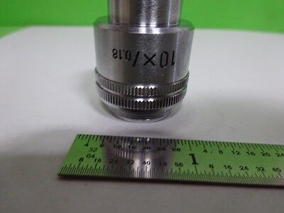 MICROSCOPE PART OBJECTIVE LEITZ GERMANY 10X OPTICS AS IS BIN#72-64