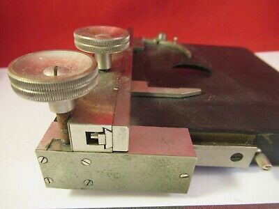 ANTIQUE ERNST LEITZ GERMANY BRASS TABLE STAGE MICROSCOPE PART OPTICS &9-A-82