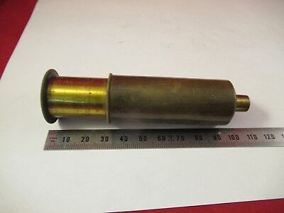 ANTIQUE BRASS TUBUS AND OBJECTIVE MICROSCOPE PART UNKNOWN MAKER &FT-4-100