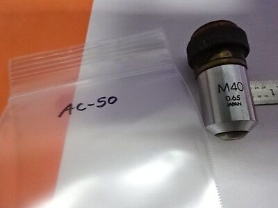 OLYMPUS JAPAN M40 40X OPTICS MICROSCOPE OBJECTIVE OPTICAL &AC-50