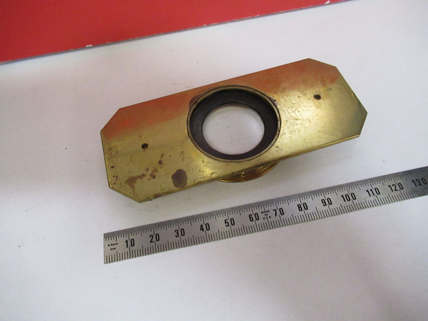 ANTIQUE BRASS COMPRESSORIUM  SLIDE UK MICROSCOPE PART AS PICTURED &S9-A-64