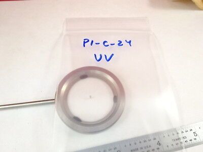 OPTICAL MOUNTED LENS UV ULTRAVIOLET 308 nm [drilled center]  AS IS BIN#P1-C-24