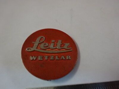 ALUMINUM LOGO LEITZ WETZLAR GERMANY MICROSCOPE PART AS PICTURED &90-B-11