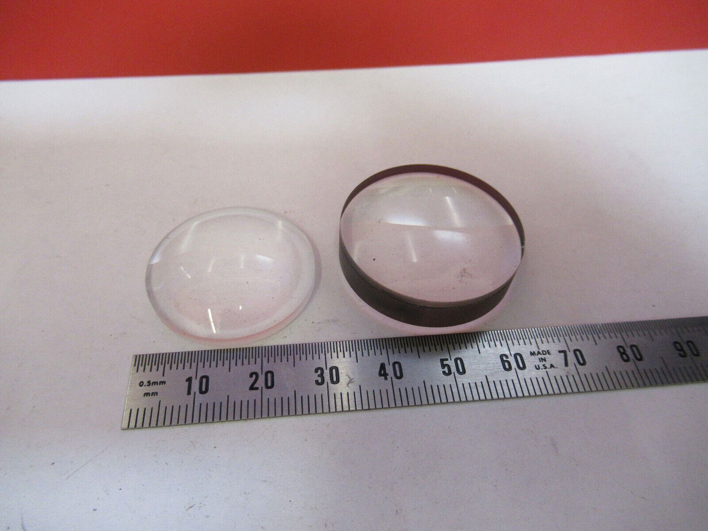 MEIJI JAPAN  LOT LENSES for CONDENSER MICROSCOPE PART AS PICTURED H9-B-33