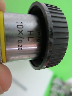 MICROSCOPE PART LEITZ GERMANY OBJECTIVE HL 10X INFINITY OPTICS AS IS BIN#S9-16