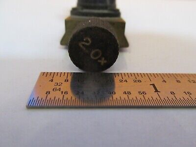 ANTIQUE BRASS STEREO OBJECTIVES OPTICS MICROSCOPE PART AS PICTURED &7B-B-81