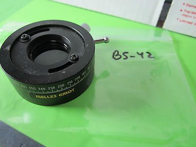 OPTICAL MELLES GRIOT POLARIZER ROTARY FIXTURE + LENS LASER OPTICS BIN#B5-42