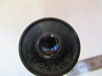 ANTIQUE LEITZ WETZLAR 8X EYEPIECE OCULAR MICROSCOPE OPTICS AS PICTURED F9-A-103