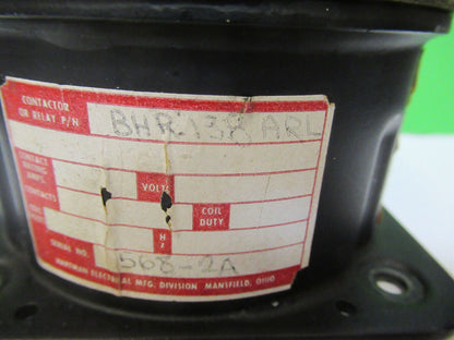 HARTMAN ELECTRIC RELAY BHR138ARL CONTACTOR AIRCRAFT PART AS PICTURED #H2-A-33