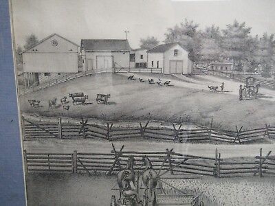 ANTIQUE ORIGINAL PRINT CHARLES BLILEY ERIE PENNSYLVANIA FARM HARBORCREEK  #LOB