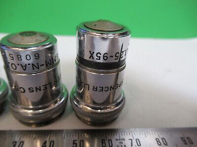 AO SPENCER LOT 3 ea OBJECTIVE 10X 44X 95X  MICROSCOPE PART AS PICTURED &3-C-10