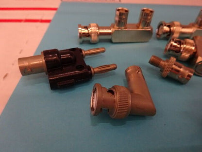 LOT BNC CONNECTOR ADAPTERS  RF MICROWAVE FREQUENCY AS PICTURED AS IS #B6H-18