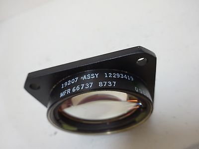 OPTICAL LARGE MOUNTED MIL SPEC CONVEX LENS LASER OPTICS AS IS BIN#D7-E-06