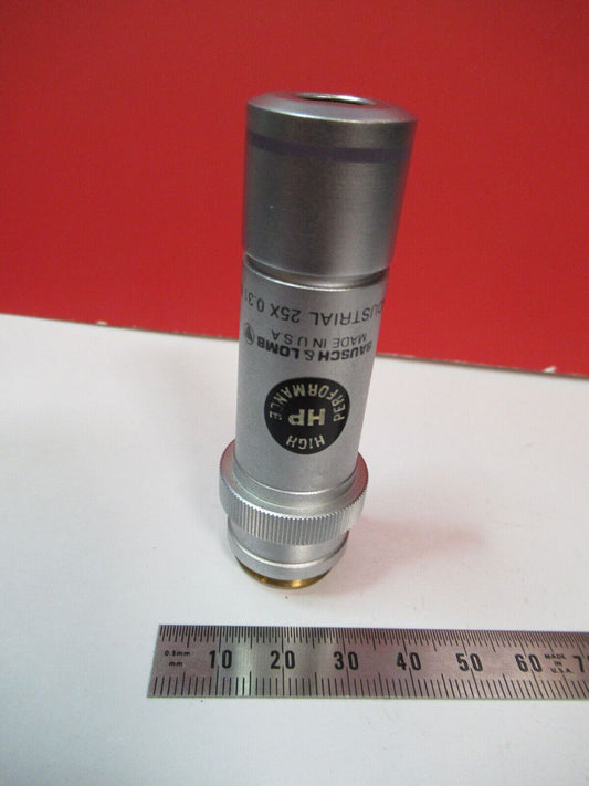 INDUSTRIAL LWD BAUSCH LOMB OBJECTIVE 25X MICROSCOPE PART AS PICTURED F8-C-09