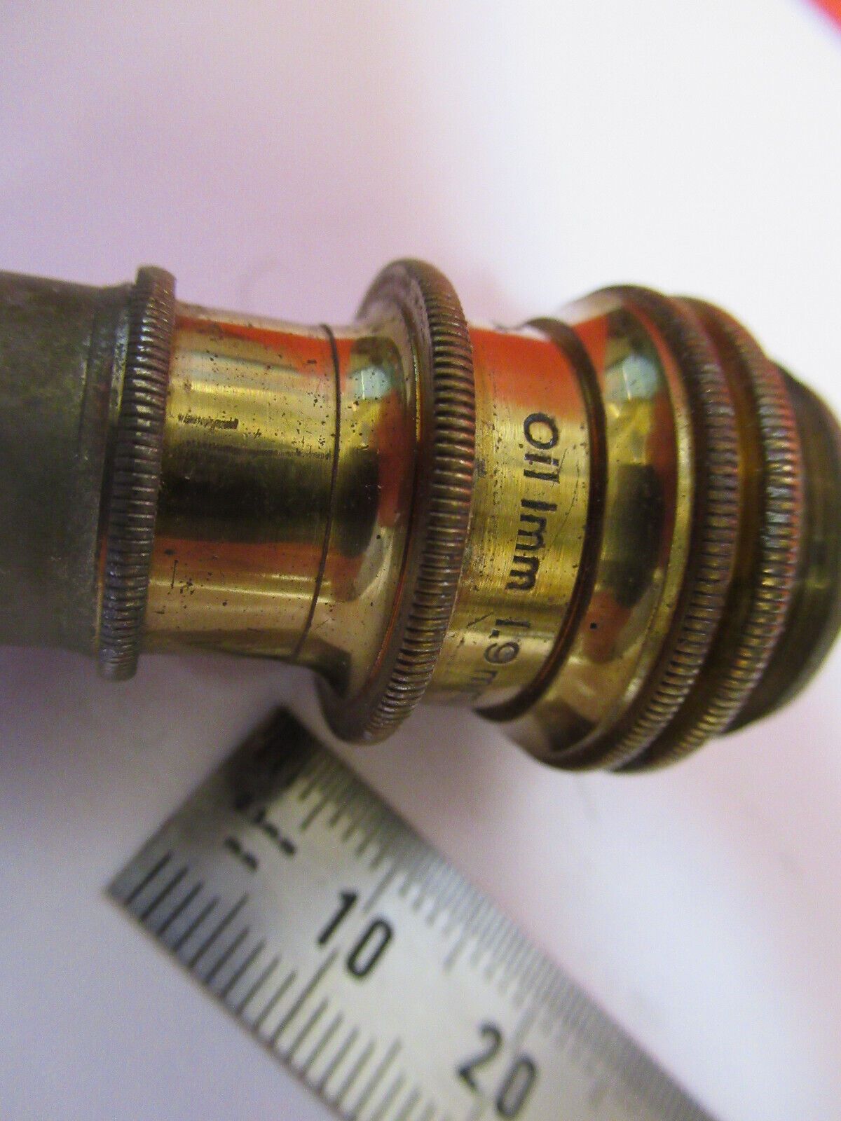 BAUSCH LOMB 1.9mm ANTIQUE BRASS OBJECTIVE MICROSCOPE PART AS PICTURED Y7-B-16