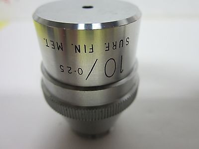 OBJECTIVE VICKERS ENGLAND METALLOGRAPH 10X OPTICS MICROSCOPE AS IS BIN#G5-10