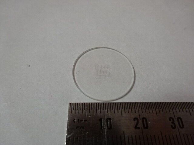 RETICLE GRID COUNT GLASS OPTICAL MICROSCOPE PART OPTICS AS IS &U7-A17