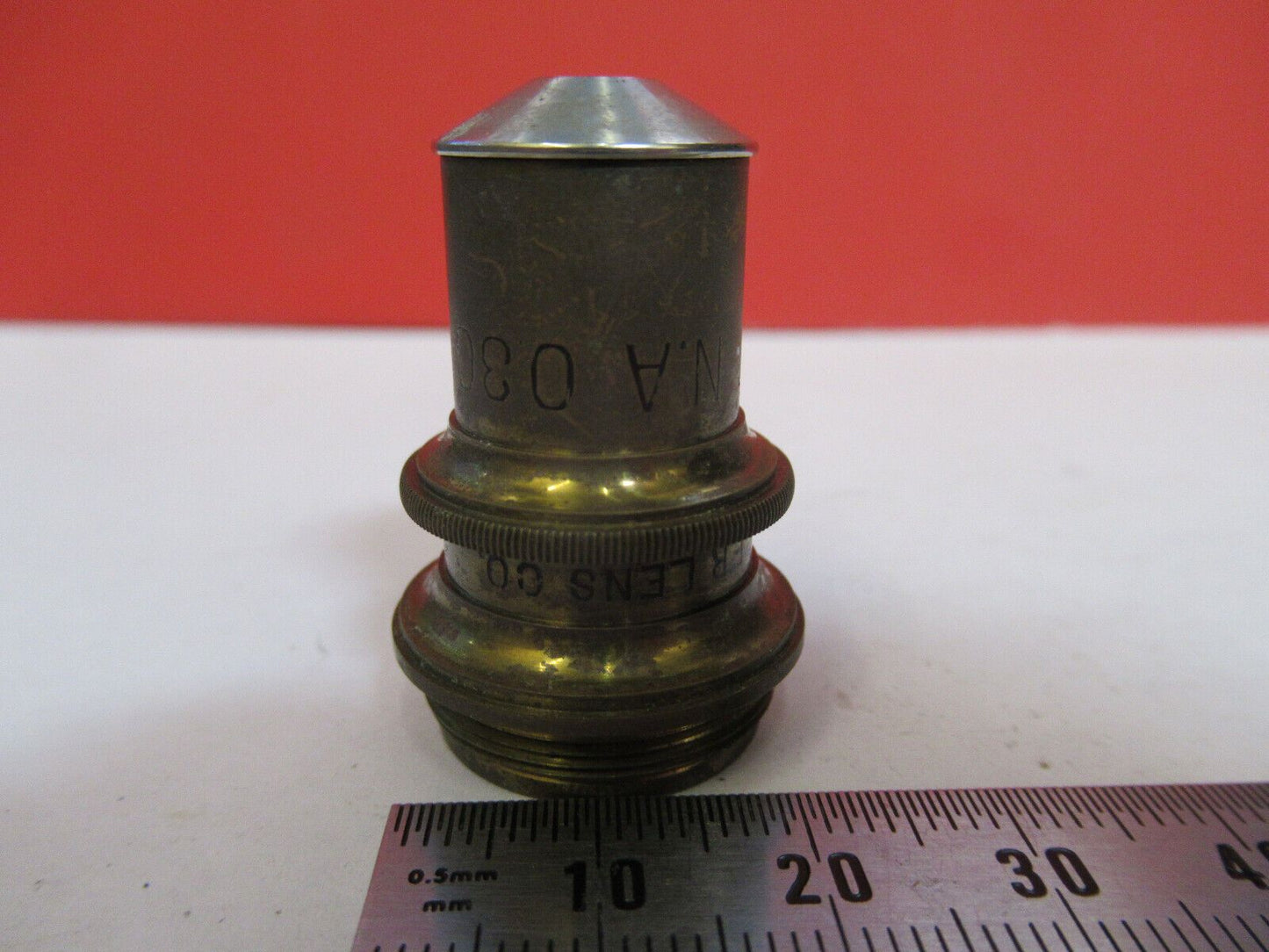 ANTIQUE BRASS SPENCER 16mm OBJECTIVE MICROSCOPE PART AS PICTURED &H9-B-38