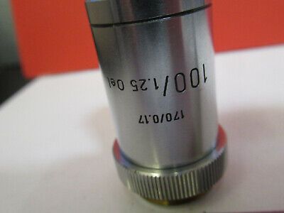 LEITZ WETZLAR OBJECTIVE 100X /170 LENS MICROSCOPE PART AS PICTURED &B2-A-30