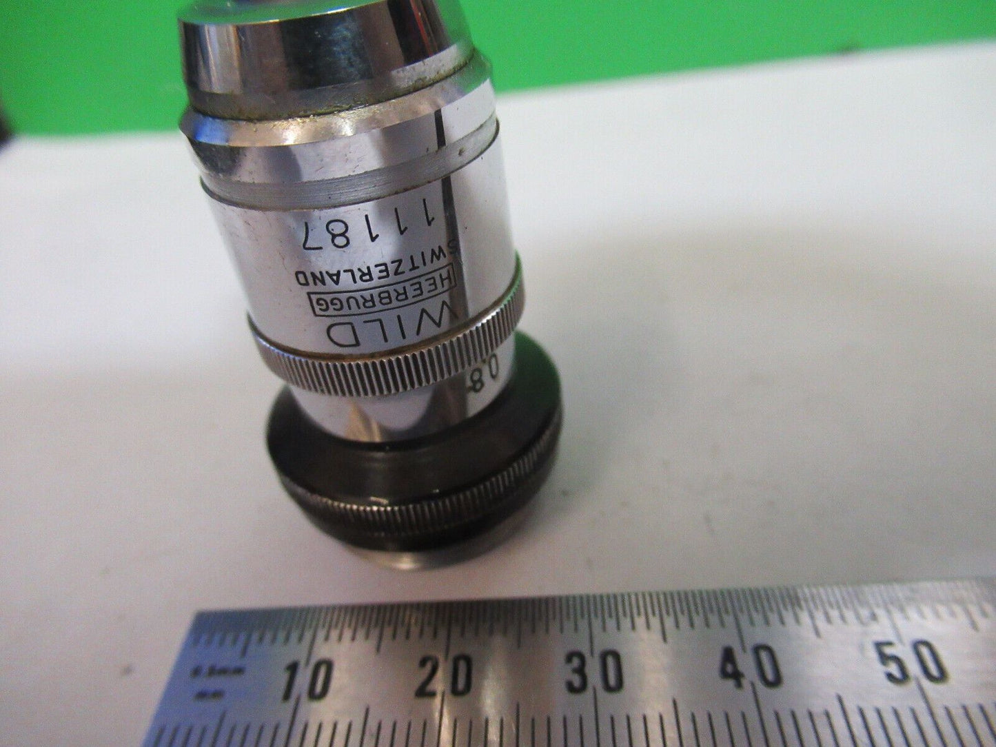 RARE WILD HEERBRUGG ADJUST 100X FLUOTAR OBJECTIVE MICROSCOPE AS PICTURED Z8-A-38