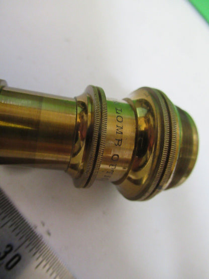 ANTIQUE BRASS BAUSCH LOMB OBJECTIVE 1/4 MICROSCOPE PART AS PICTURED &83-FT-08