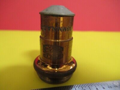 ANTIQUE SPENCER BUFFALO BRASS OBJECTIVE 10X MICROSCOPE PART AS PIC &FT-6-156