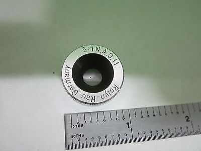 MICROSCOPE PART OBJECTIVE ROLYN GERMANY 5X OPTICS AS IS BIN#V1-16