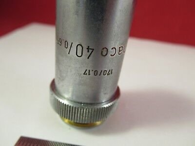 LEITZ GERMANY PHACO OBJECTIVE 40X /170 MICROSCOPE OPTICS AS PICTURED &FT-4-37